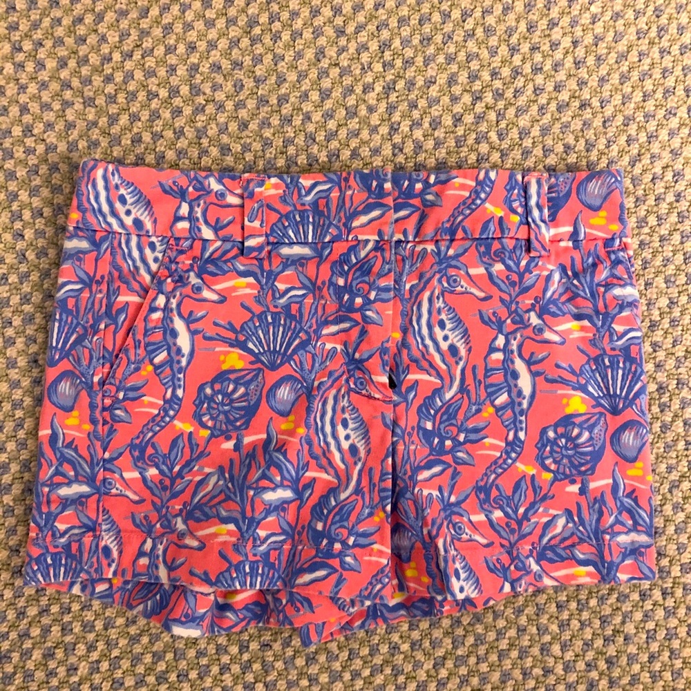 Girls Vineyard Vines pink and blue nautical shorts
